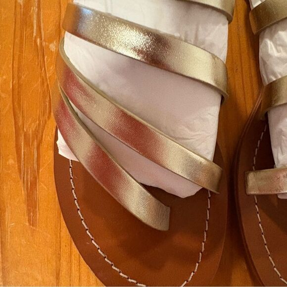 Tory Burch Patos Flat Sandal in Spark Gold. Size 6M. NEW! - Picture 3 of 12